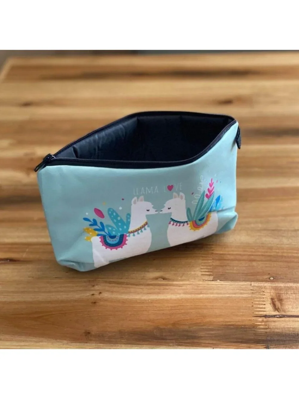 Small Llama Love Zipper Cosmetic Bag Makeup Bag Pouch Travel Bag Alpaca Bag